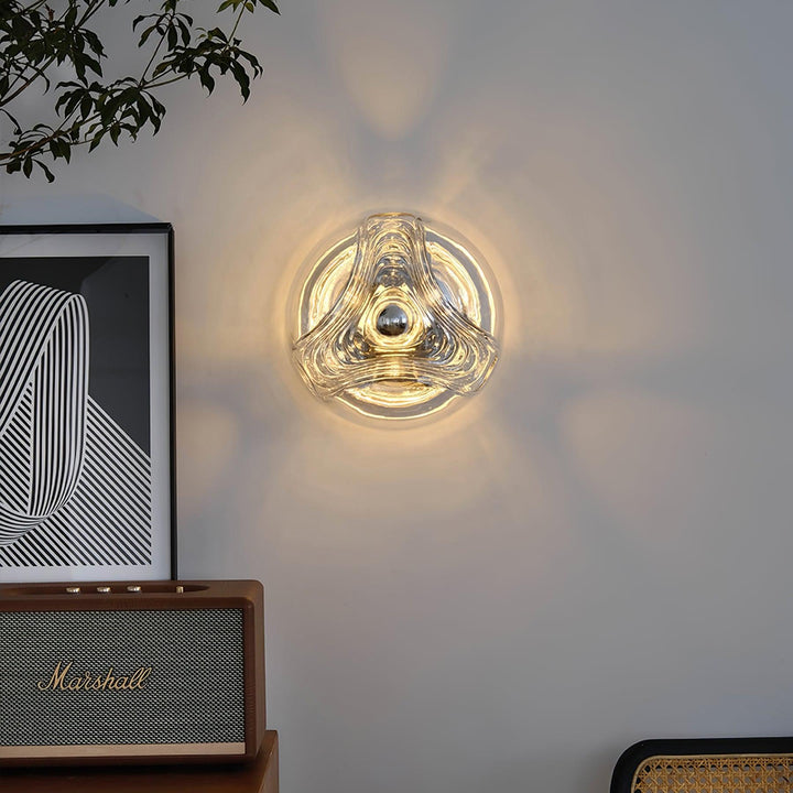 Applique Murale Tourbillon Texture Clair Ambre Gris Fumé Moderne - Neutralighting