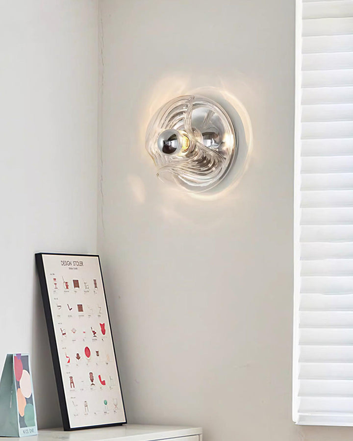 Applique Murale Tourbillon Texture Clair Ambre Gris Fumé Moderne - Neutralighting