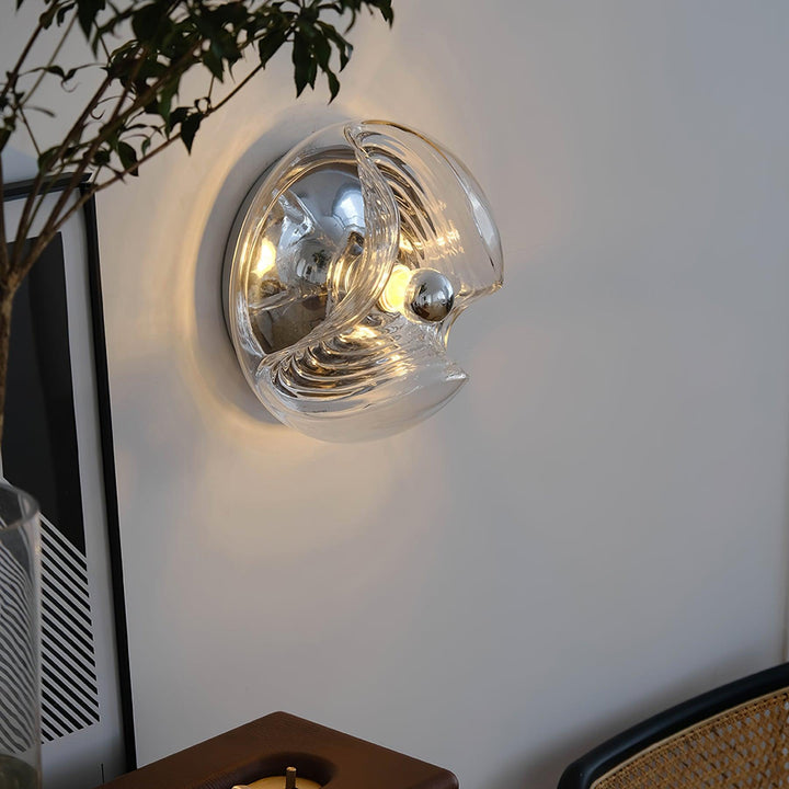 Applique Murale Tourbillon Texture Clair Ambre Gris Fumé Moderne - Neutralighting