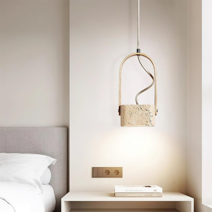 Cesta Suspension Carré Jaune Travertin - Neutralighting