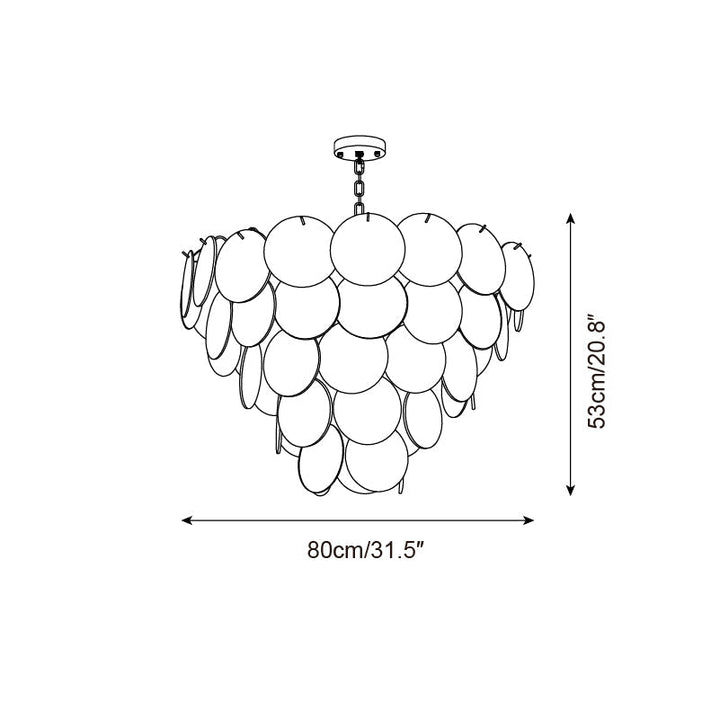 Lelaina Lustre Cascade en Verre Soufflé à la Main - Neutralighting
