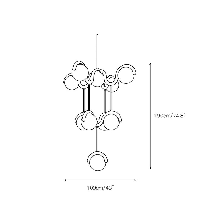 Chandelier en Verre et Laiton Art Créativité Élégance Eurvinen - Neutralighting