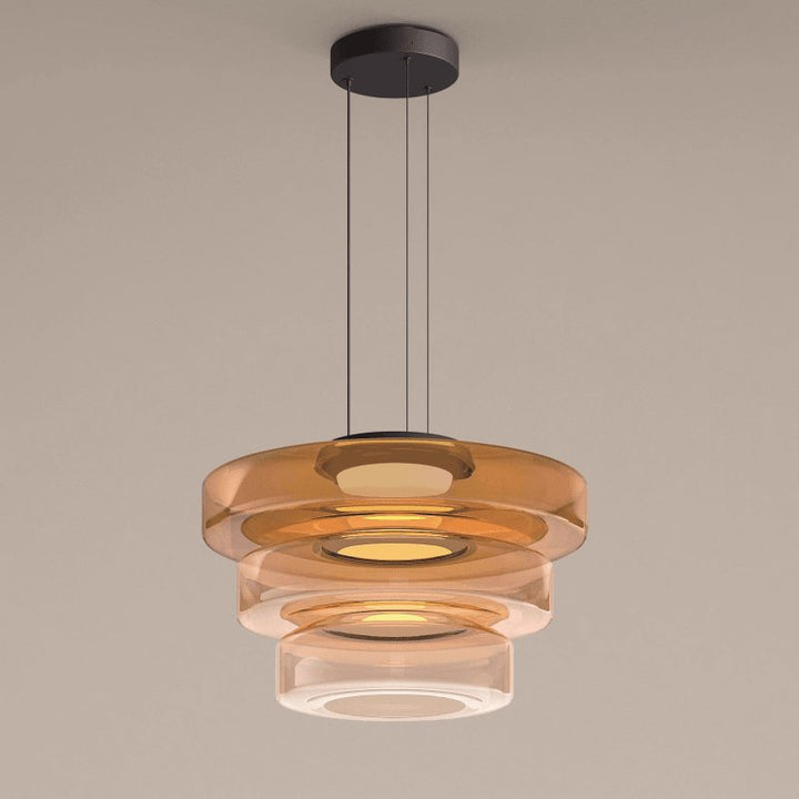 Lustra Suspension en Verre à Cercles Multi-Niveaux - Neutralighting