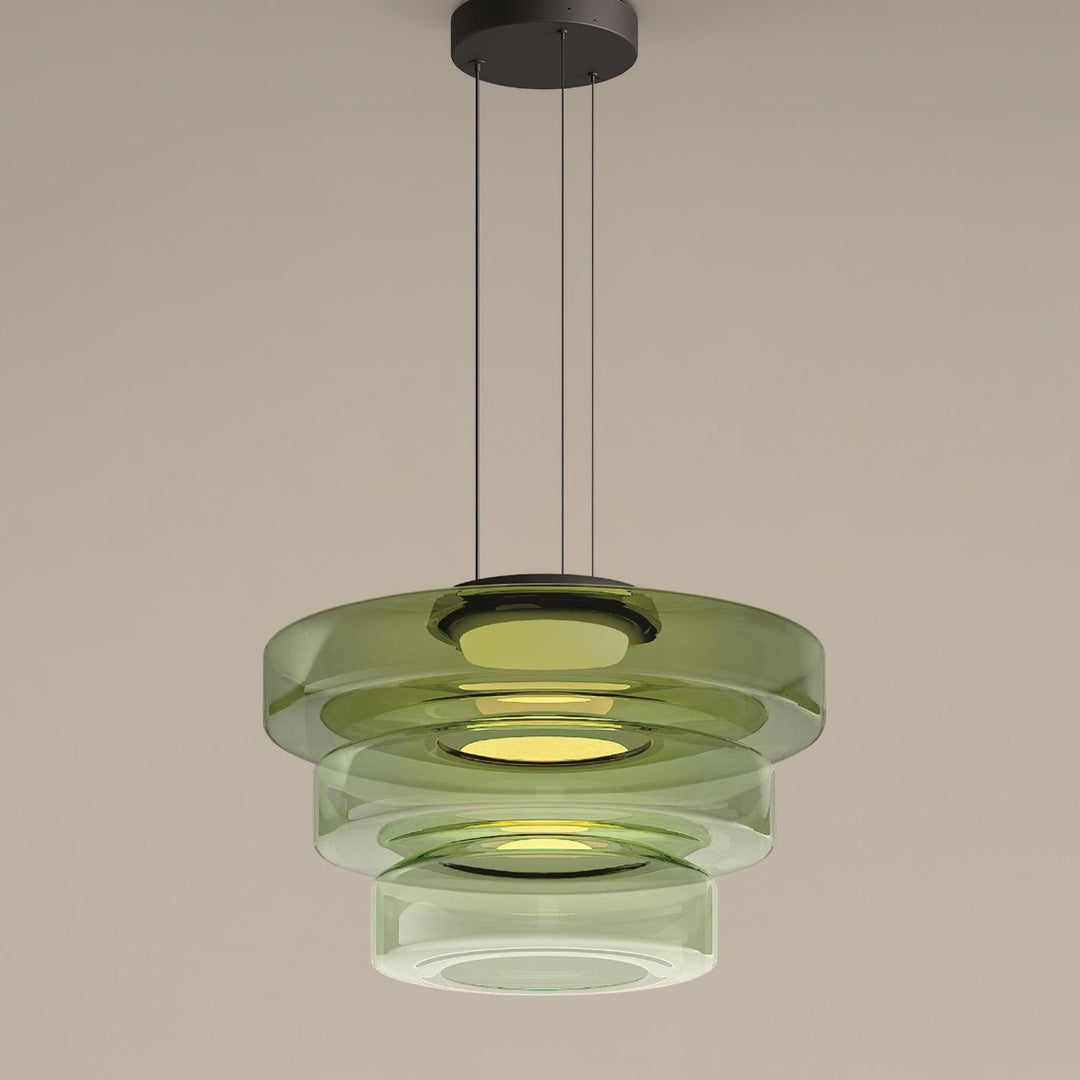 Lustra Suspension en Verre à Cercles Multi-Niveaux - Neutralighting