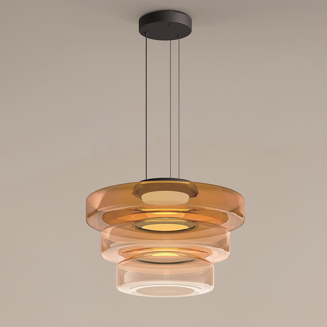 Lustra Suspension en Verre à Cercles Multi-Niveaux - Neutralighting