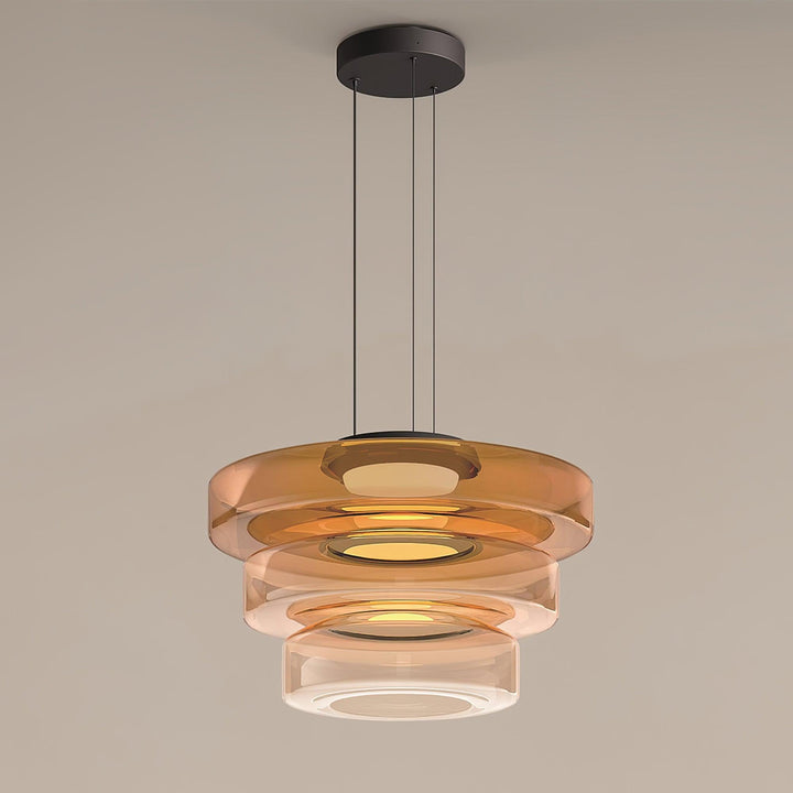 Lustra Suspension en Verre à Cercles Multi-Niveaux - Neutralighting