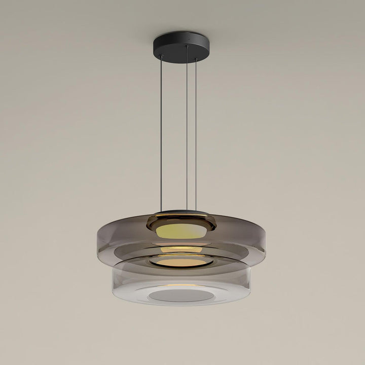 Lustra Suspension en Verre à Cercles Multi-Niveaux - Neutralighting