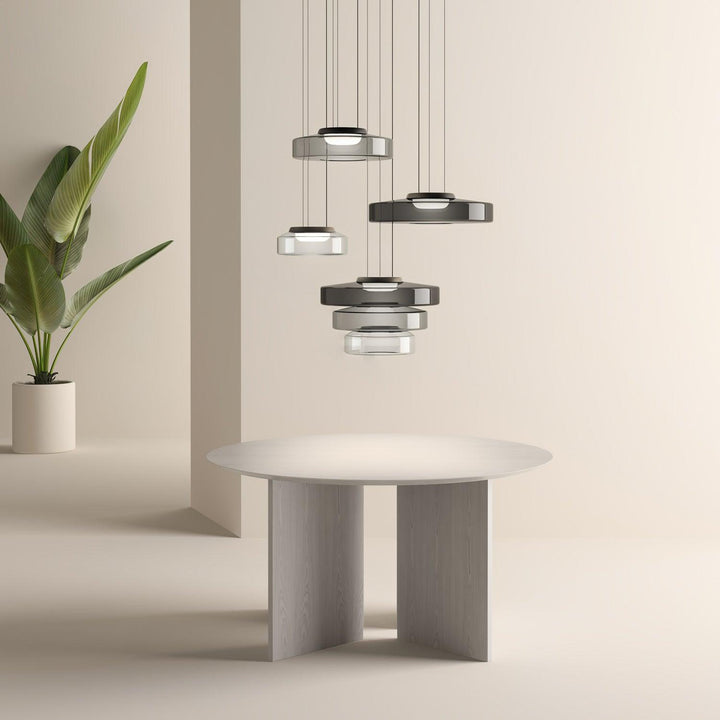 Lustra Suspension en Verre à Cercles Multi-Niveaux - Neutralighting