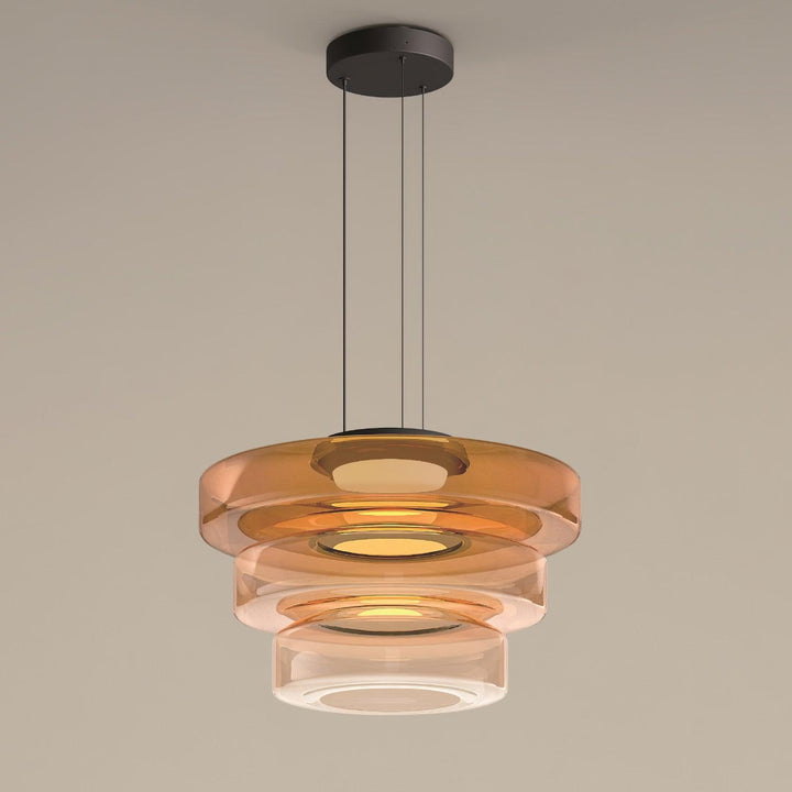 Lustra Suspension en Verre à Cercles Multi-Niveaux - Neutralighting