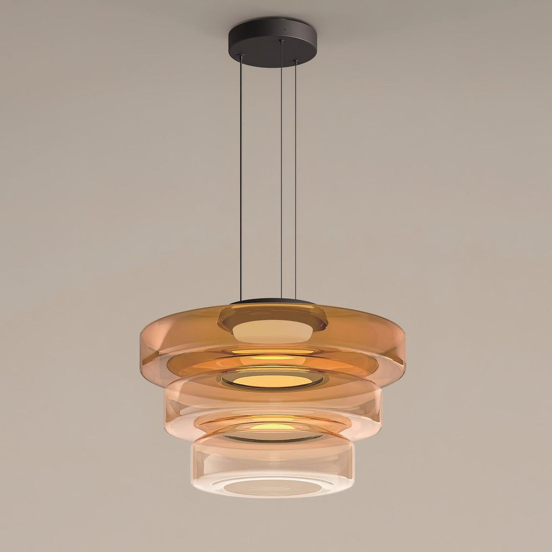 Lustra Suspension en Verre à Cercles Multi-Niveaux - Neutralighting