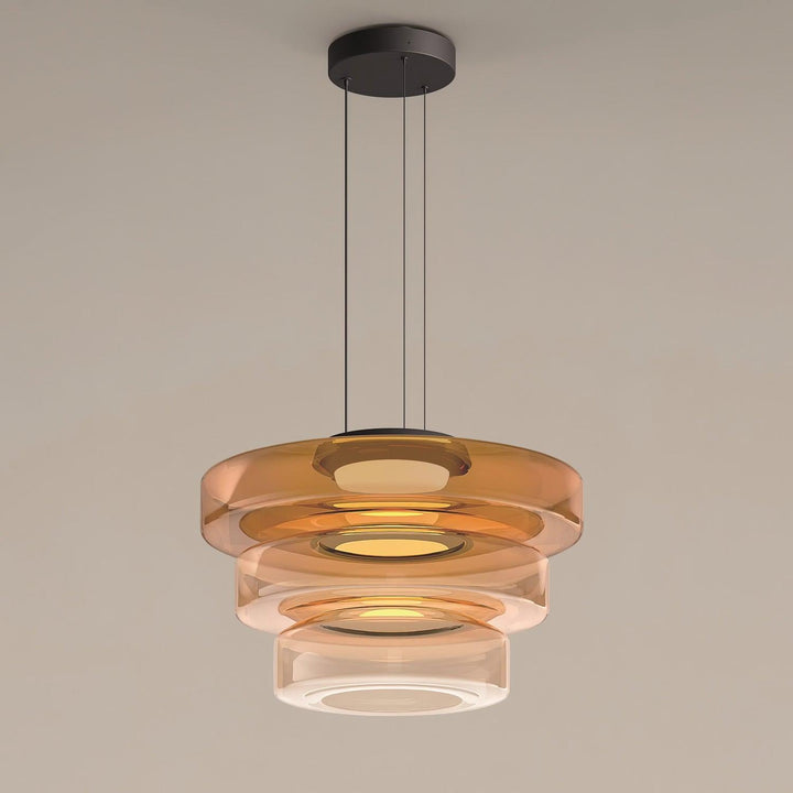 Lustra Suspension en Verre à Cercles Multi-Niveaux - Neutralighting