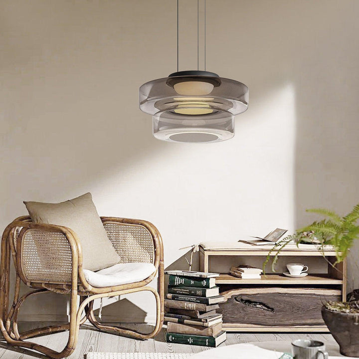 Lustra Suspension en Verre à Cercles Multi-Niveaux - Neutralighting