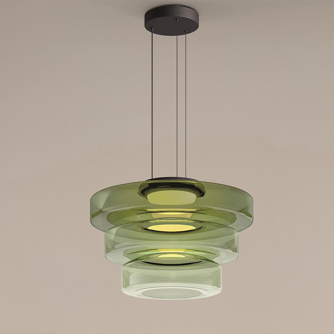 Lustra Suspension en Verre à Cercles Multi-Niveaux - Neutralighting