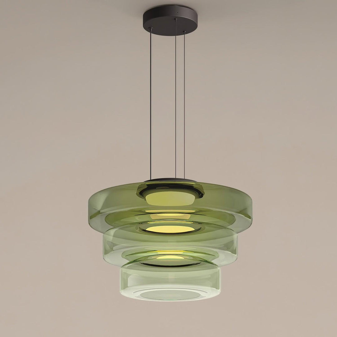Lustra Suspension en Verre à Cercles Multi-Niveaux - Neutralighting