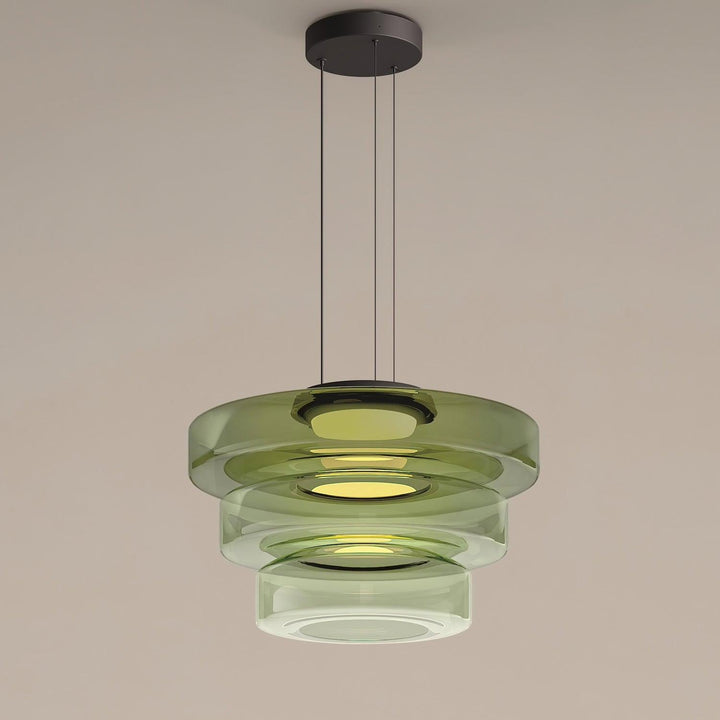 Lustra Suspension en Verre à Cercles Multi-Niveaux - Neutralighting