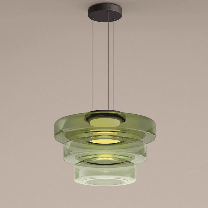 Lustra Suspension en Verre à Cercles Multi-Niveaux - Neutralighting