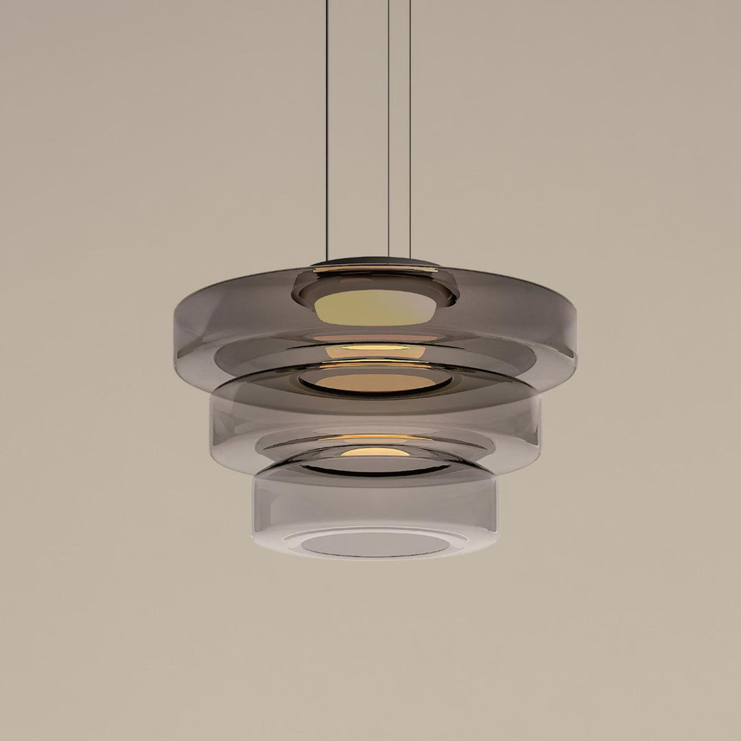 Lustra Suspension en Verre à Cercles Multi-Niveaux - Neutralighting