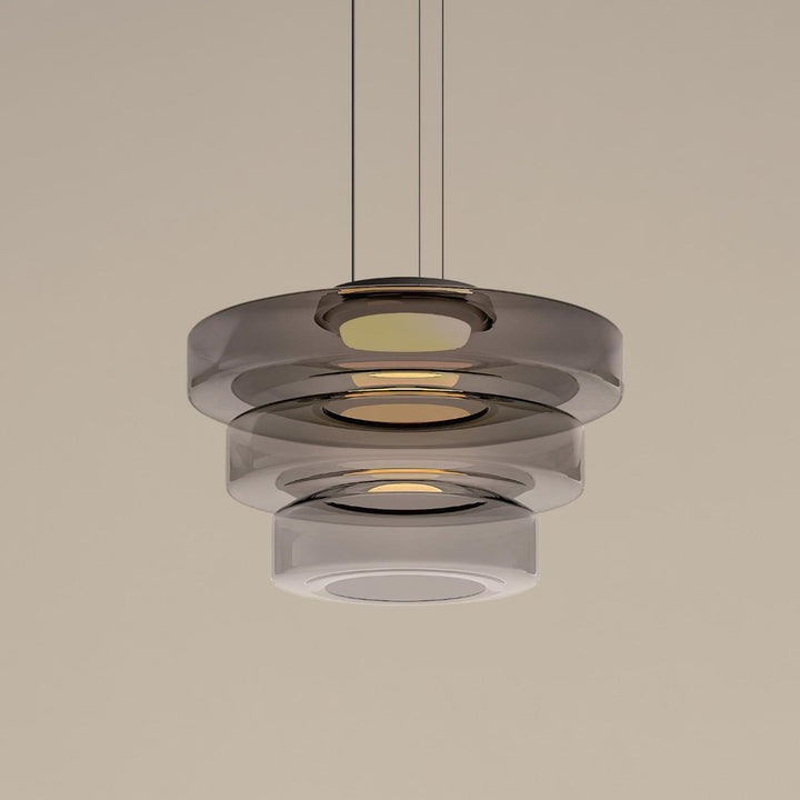Lustra Suspension en Verre à Cercles Multi-Niveaux - Neutralighting