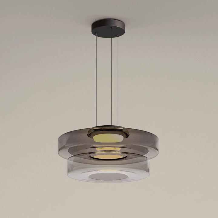 Lustra Suspension en Verre à Cercles Multi-Niveaux - Neutralighting