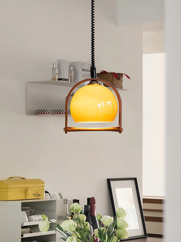 Cesilarae Premium Nordic Art Verre Bois Suspension - Neutralighting