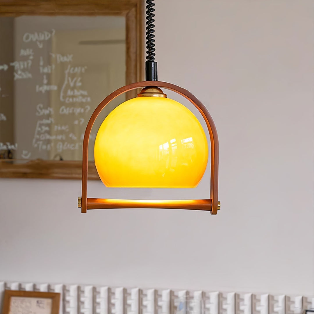 Cesilarae Premium Nordic Art Verre Bois Suspension - Neutralighting
