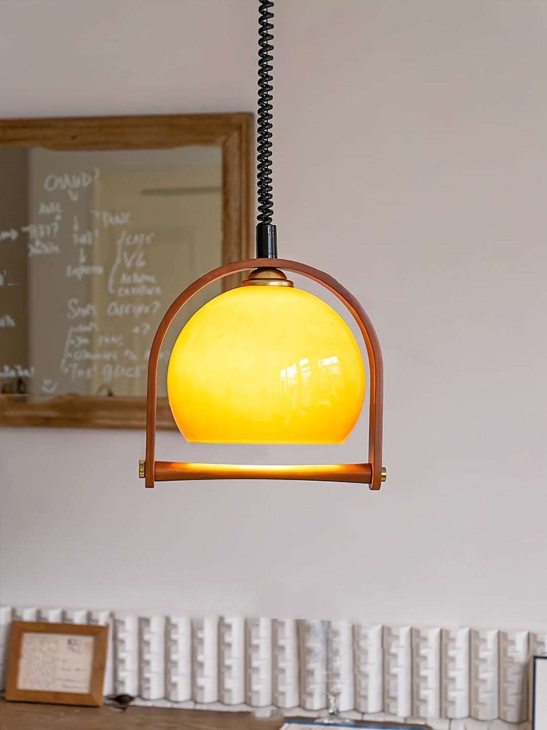 Cesilarae Premium Nordic Art Verre Bois Suspension - Neutralighting