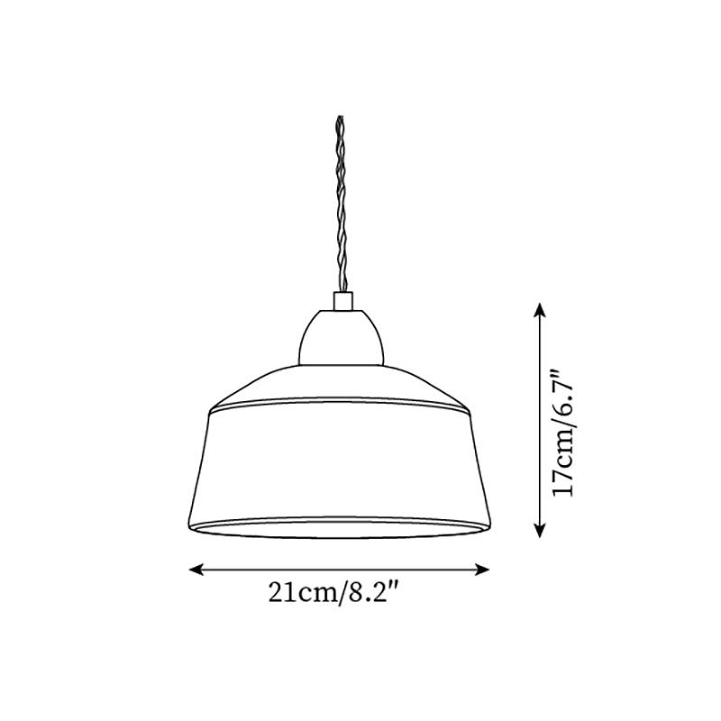 Suspension Tambour en Céramique Texturée Bois de Noyer Rétro - Neutralighting