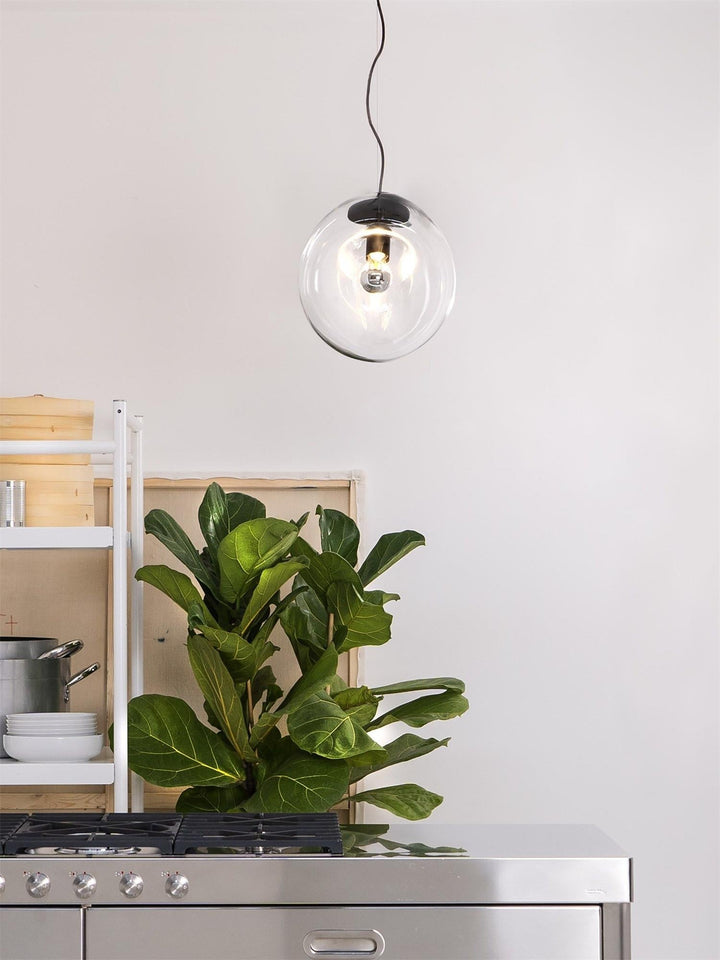 Lampe Pendentive en Verre Noir Moderne Minimaliste Lymara - Neutralighting