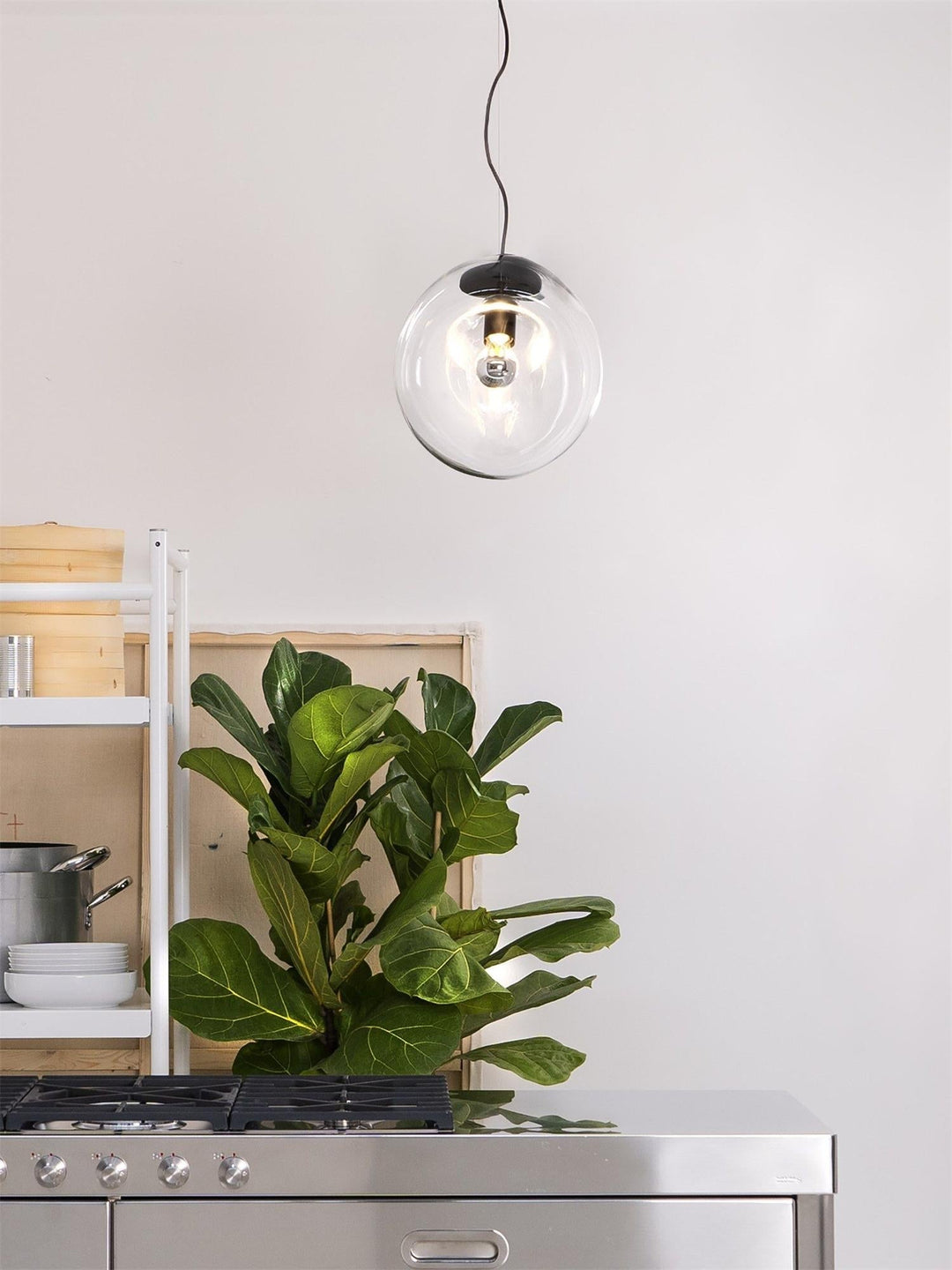 Lampe Pendentive en Verre Noir Moderne Minimaliste Lymara - Neutralighting