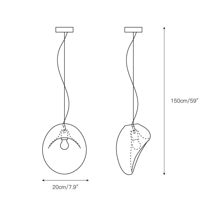 Lampe Pendentive en Verre Noir Moderne Minimaliste Lymara - Neutralighting