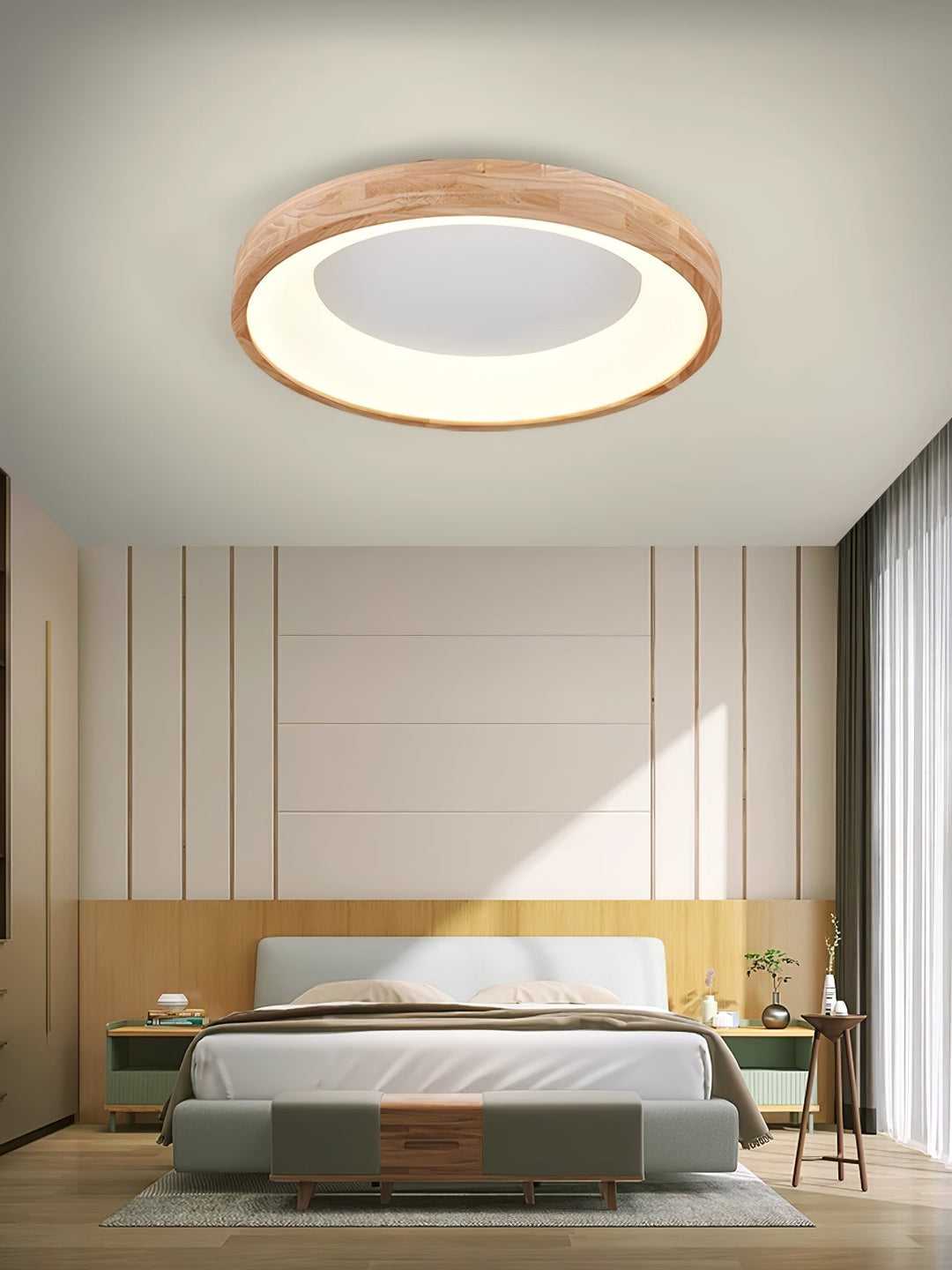 Uphae Plafonnier Minimaliste Carré en Bois - Neutralighting
