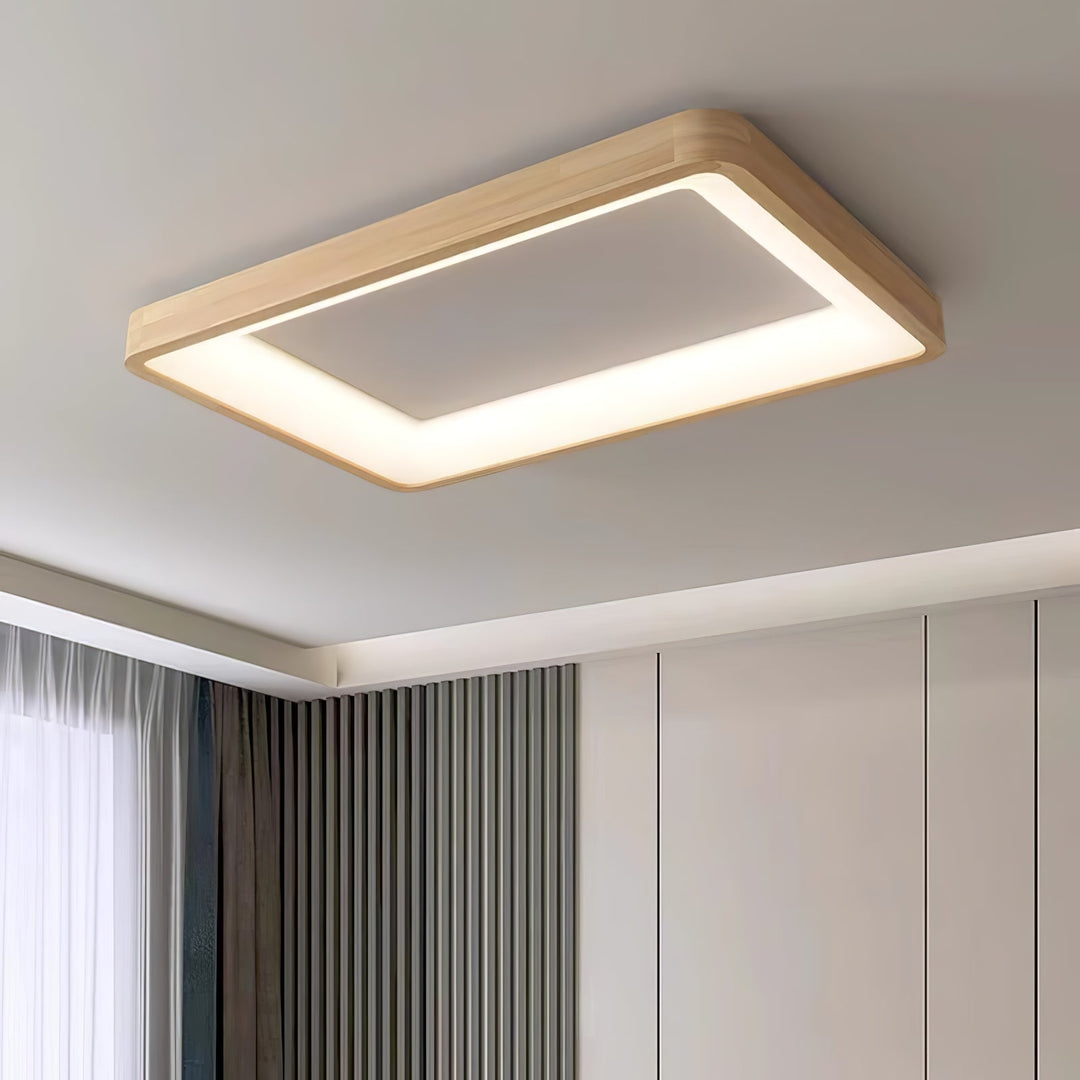 Uphae Plafonnier Minimaliste Carré en Bois - Neutralighting