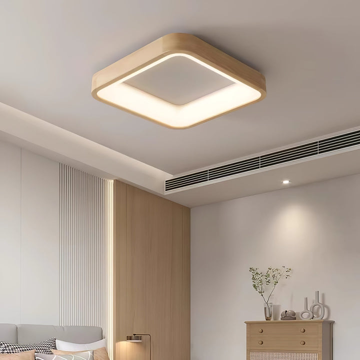 Uphae Plafonnier Minimaliste Carré en Bois - Neutralighting