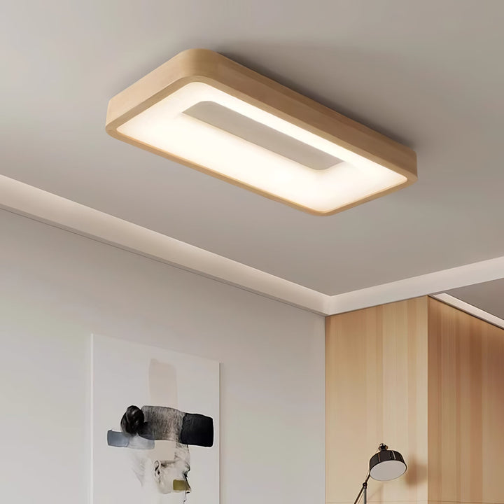 Uphae Plafonnier Minimaliste Carré en Bois - Neutralighting