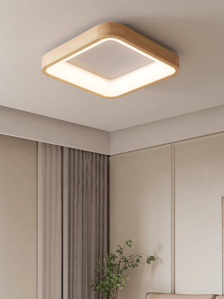Uphae Plafonnier Minimaliste Carré en Bois - Neutralighting