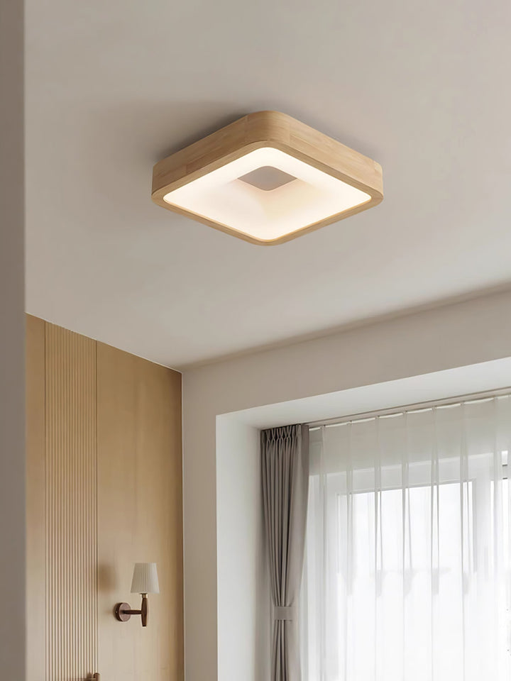Uphae Plafonnier Minimaliste Carré en Bois - Neutralighting