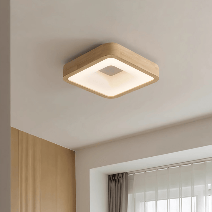 Uphae Plafonnier Minimaliste Carré en Bois - Neutralighting