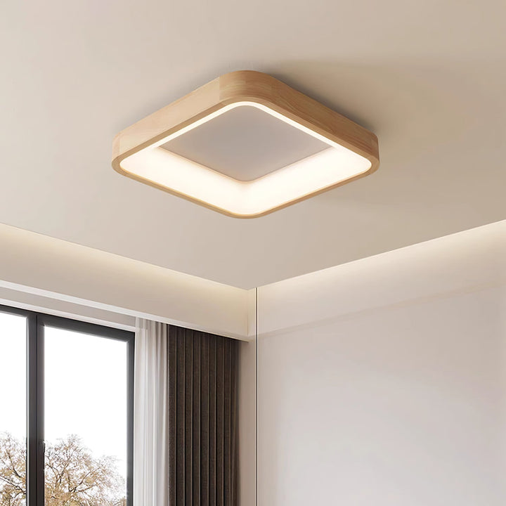 Uphae Plafonnier Minimaliste Carré en Bois - Neutralighting