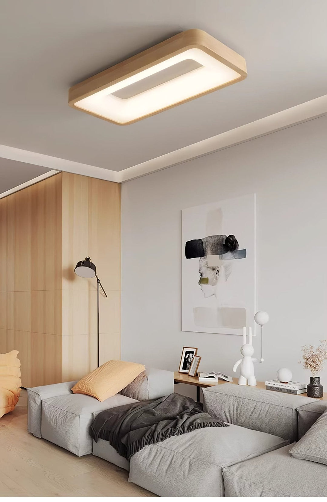 Uphae Plafonnier Minimaliste Carré en Bois - Neutralighting