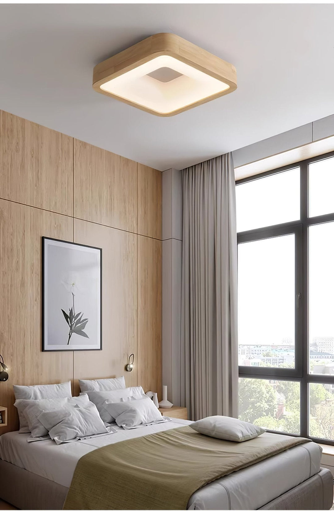 Uphae Plafonnier Minimaliste Carré en Bois - Neutralighting
