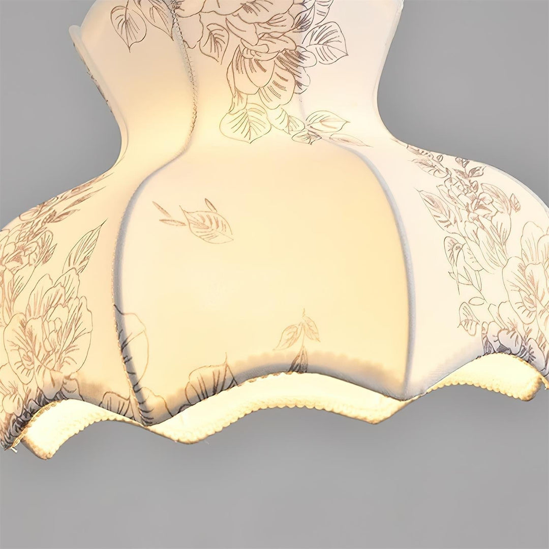 Lumain Suspension lumineuse et tissu en bois vintage à motif floral élégant - Neutralighting