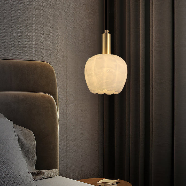 Lampe Pendentive en Laiton et Albâtre Moderne Minimaliste Olraeos - Neutralighting