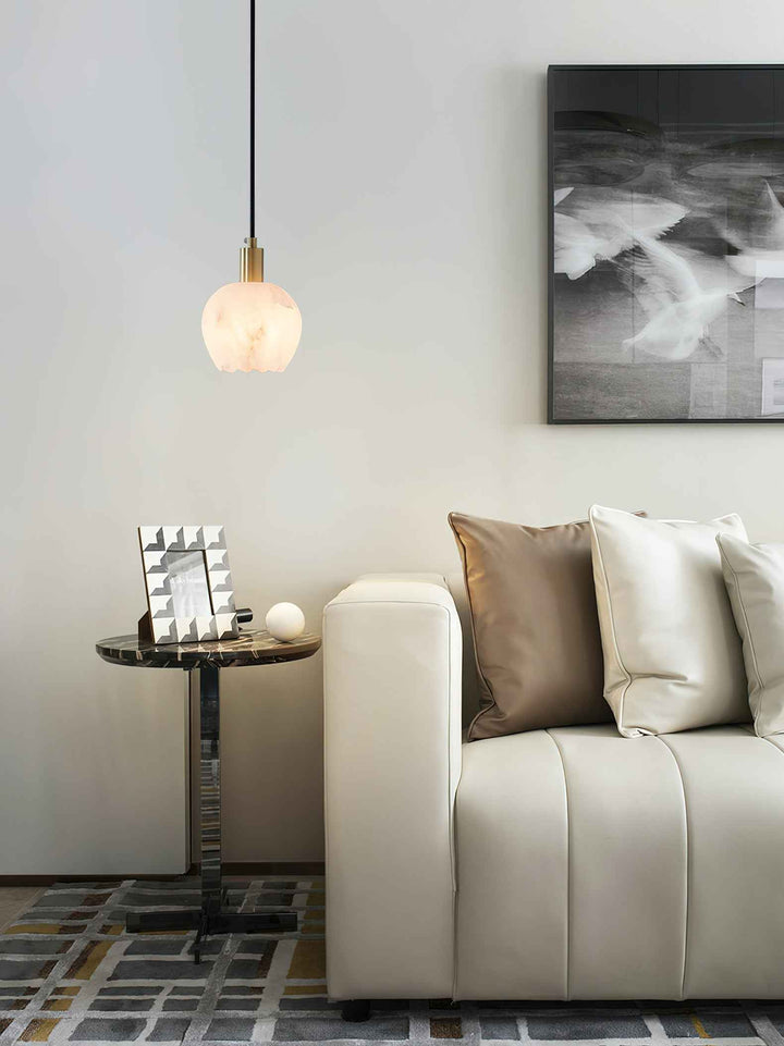 Lampe Pendentive en Laiton et Albâtre Moderne Minimaliste Olraeos - Neutralighting