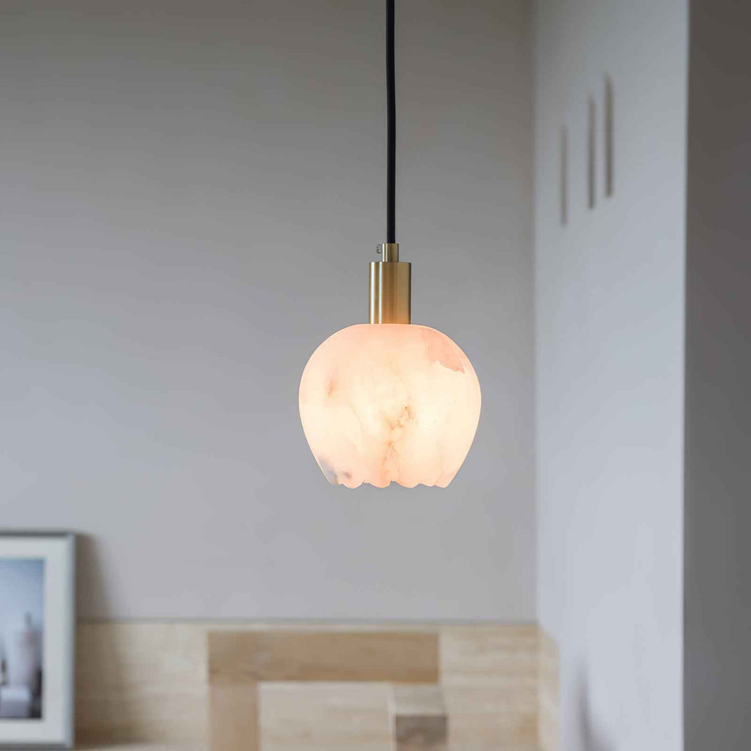 Lampe Pendentive en Laiton et Albâtre Moderne Minimaliste Olraeos - Neutralighting