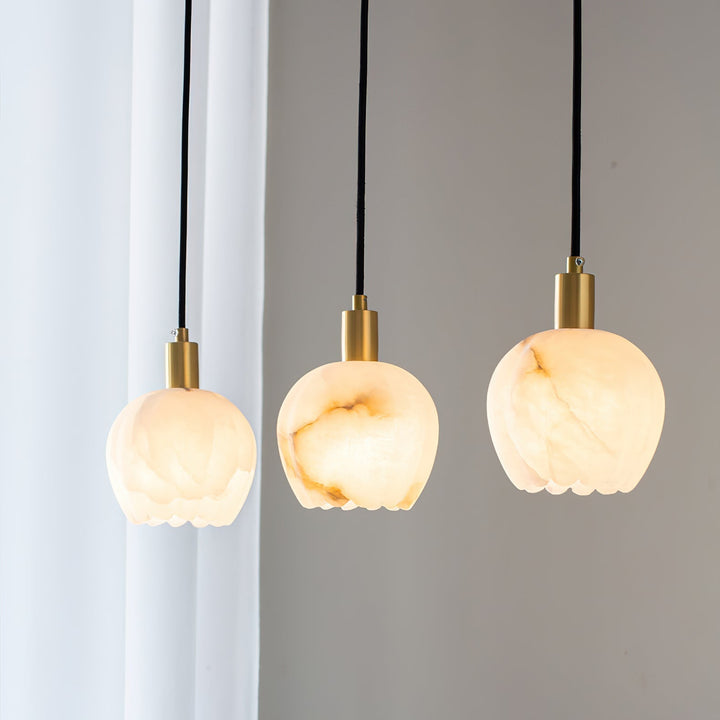 Lampe Pendentive en Laiton et Albâtre Moderne Minimaliste Olraeos - Neutralighting