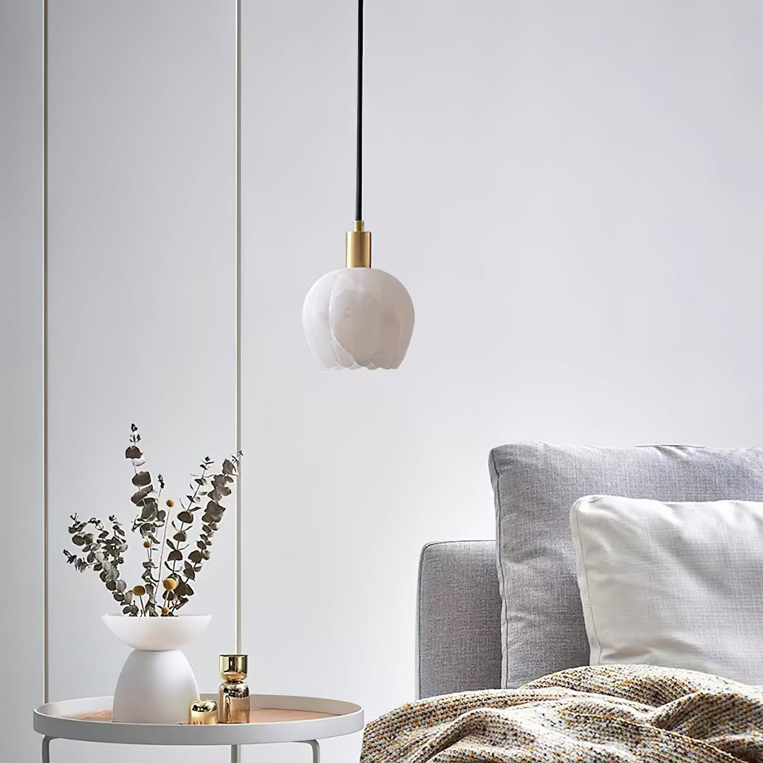 Lampe Pendentive en Laiton et Albâtre Moderne Minimaliste Olraeos - Neutralighting
