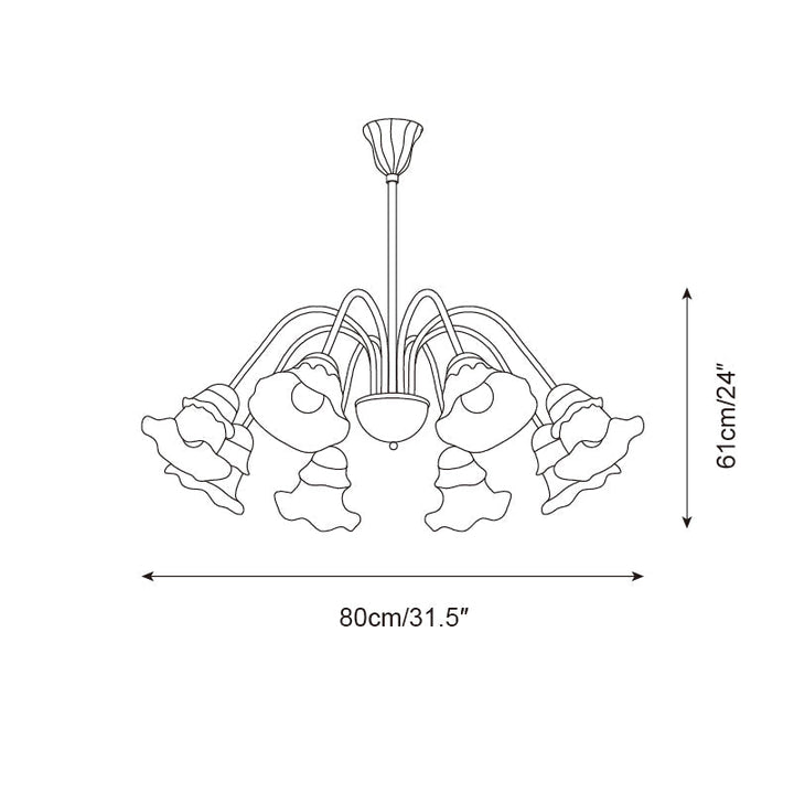 Lilura Lustre Pétale en Verre Fleur - Neutralighting