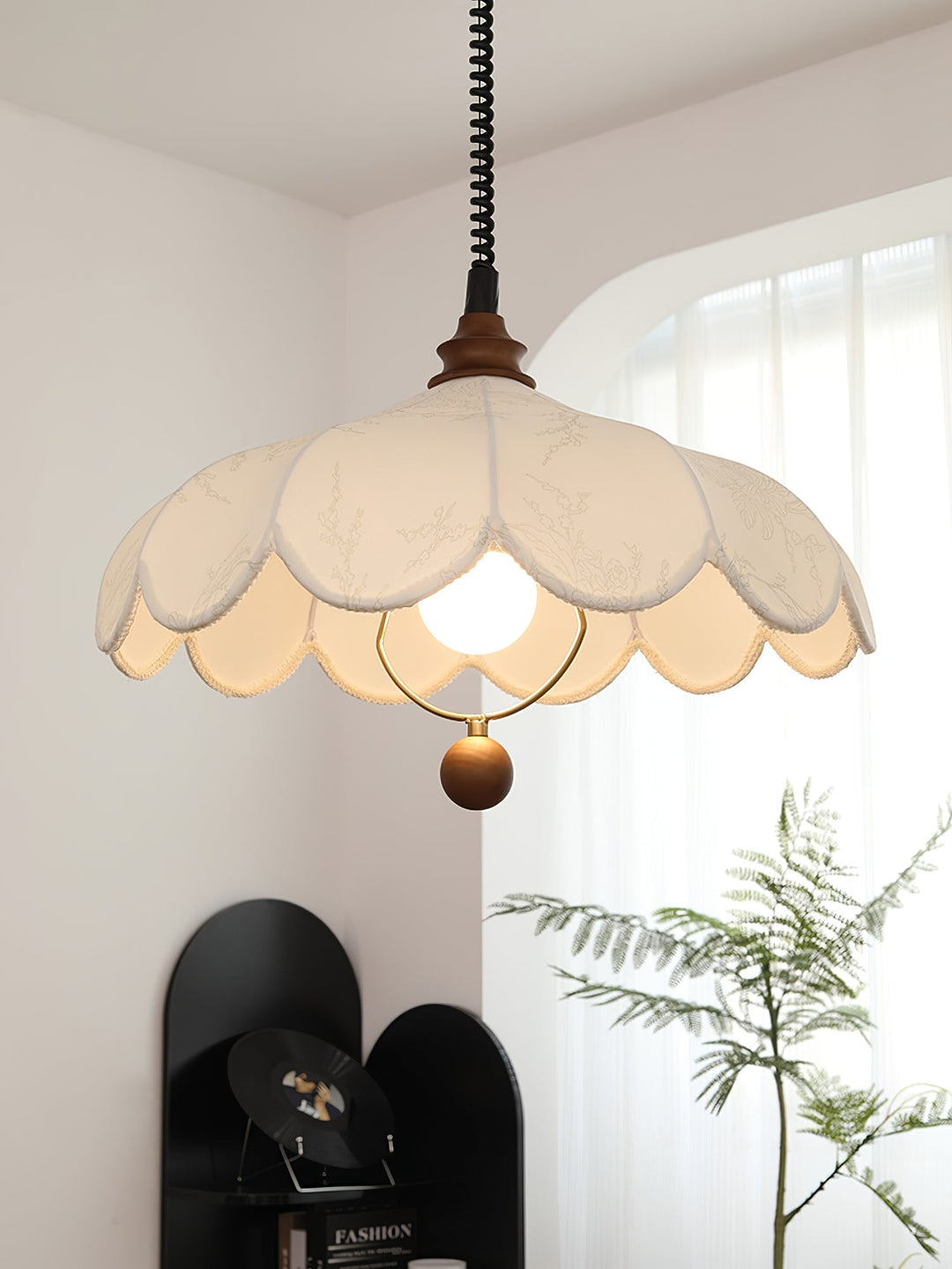Solarn Suspension Lampe en Tissu et Bois - Neutralighting