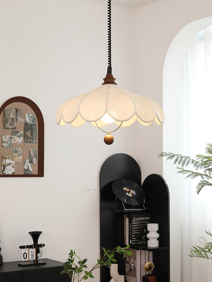 Solarn Suspension Lampe en Tissu et Bois - Neutralighting