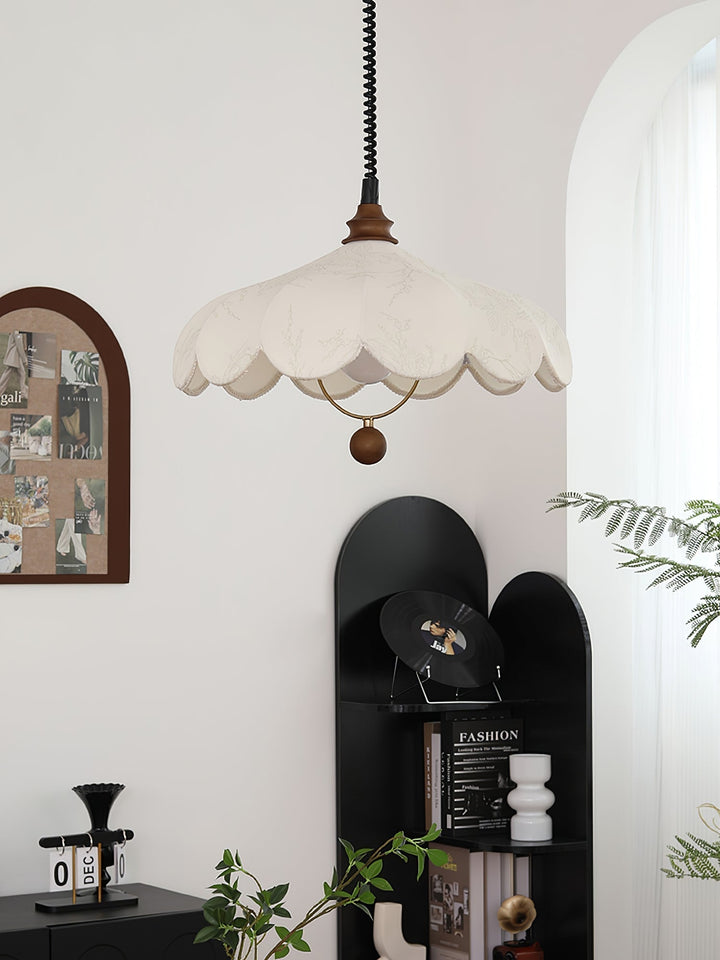 Solarn Suspension Lampe en Tissu et Bois - Neutralighting